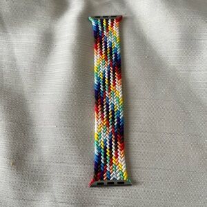 Apple Rainbow braided solo loop watch band.